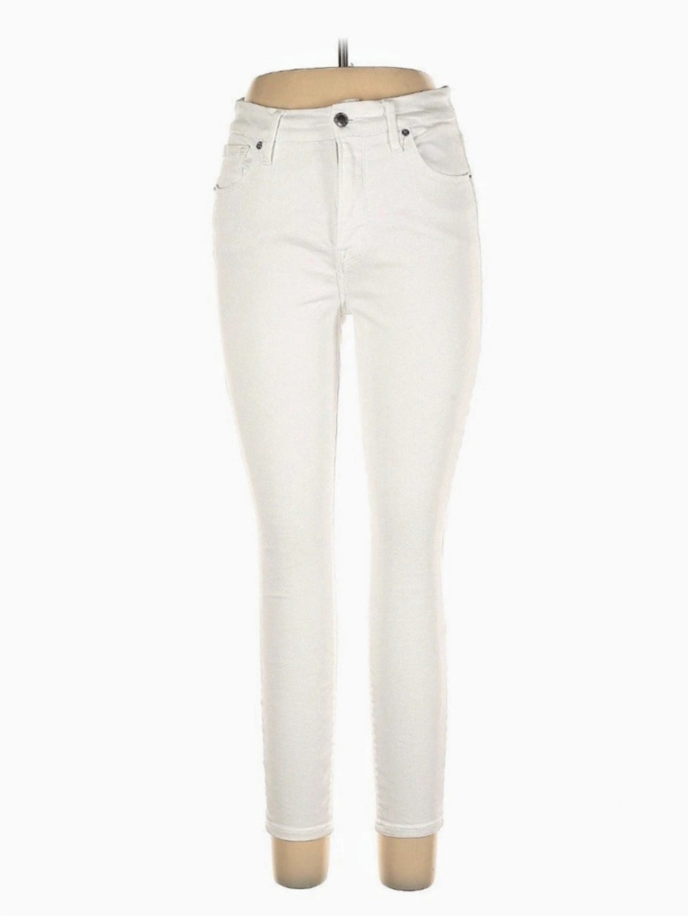 Good American Good Legs Skinny Crop Skinny Jeans White Waist 27 Like New